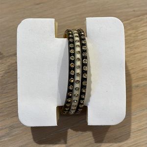 J. Crew black and white enamel bangles with rhinestone detail